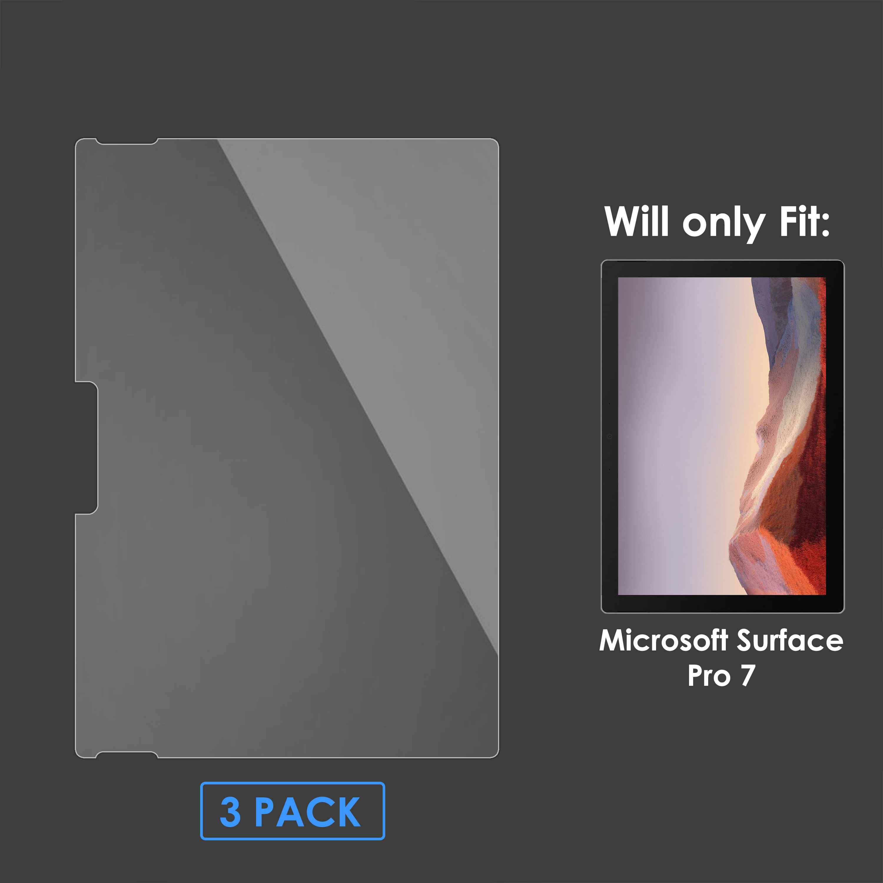 Microsoft Surface Pro 7 Screen Protector Cover Guard UltraThin HD